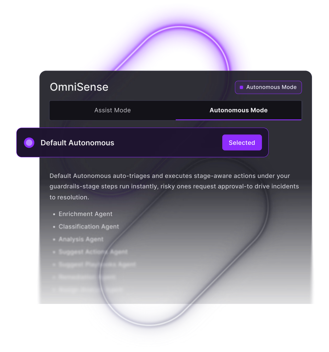 OmniSense autonomous mode interface with human and machine balance visual